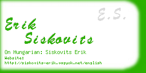 erik siskovits business card